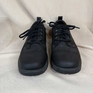 Skechers Men's Leather Black Lace Up Shoes Style 64260 Size 7.5